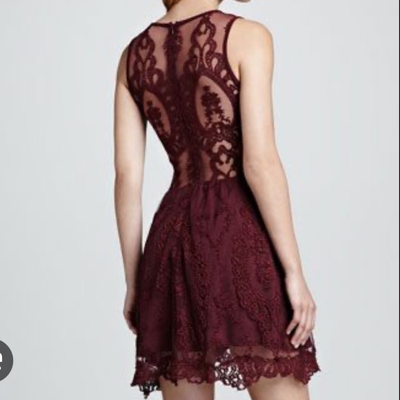 NWT For love and Lemons Lulu Wine Lace Mini Dress - perfect condition with tags. - Picture 2 of 4